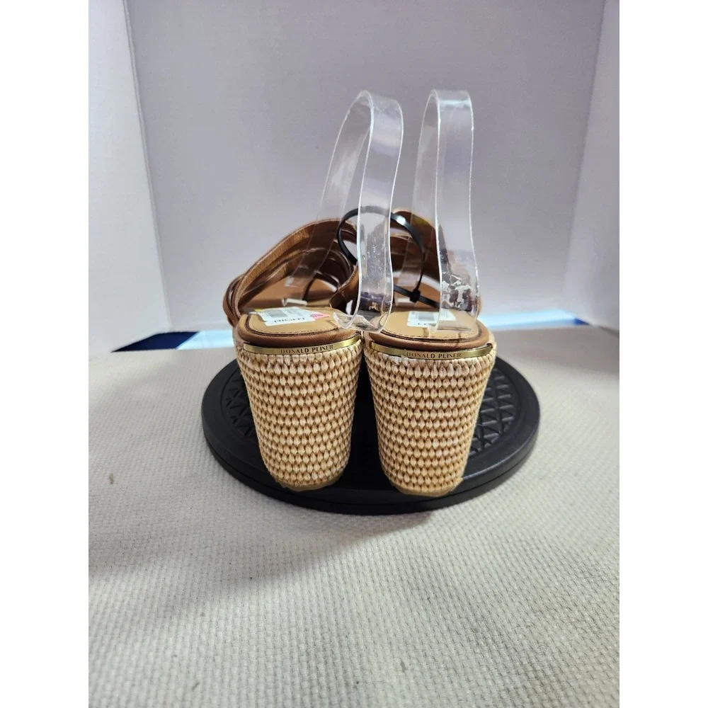 Donald Pliner 9.5 Espadrille Heel Platform Slide Wedge Suede Boho Strappy Sandal